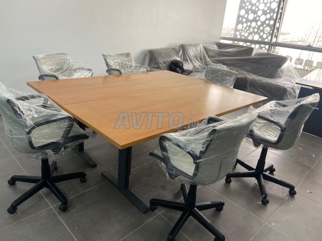 Table Réunion bois brut 200x160cm