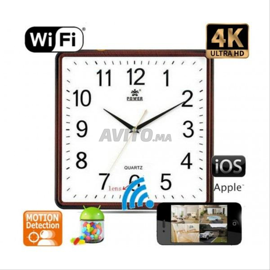 Horloge Murale Caméra 4K ULTRA HD IP WI-FI - 2