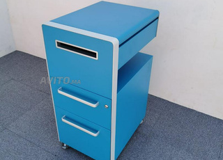 Meuble caisson de rangement Bisley mobile bleu