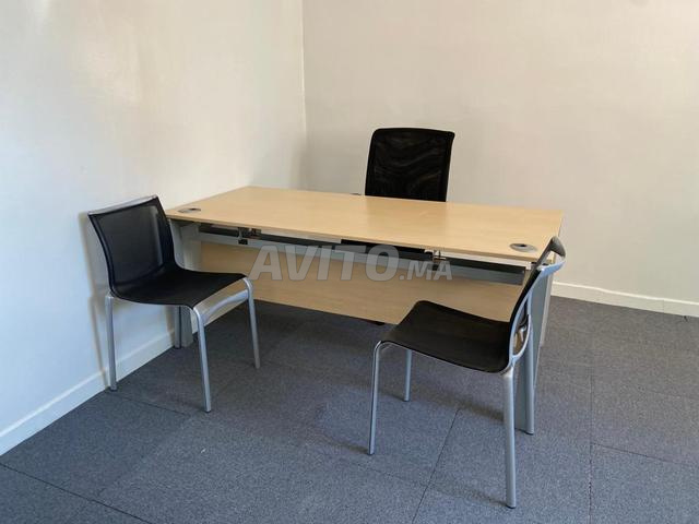 Bureau droit 180x80cm Haworth et support plaque - 2