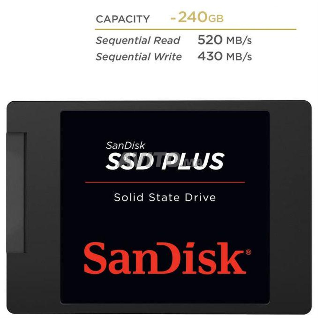 Sandisk Disque SSD Plus interne Antichocs 240 GB  - 5