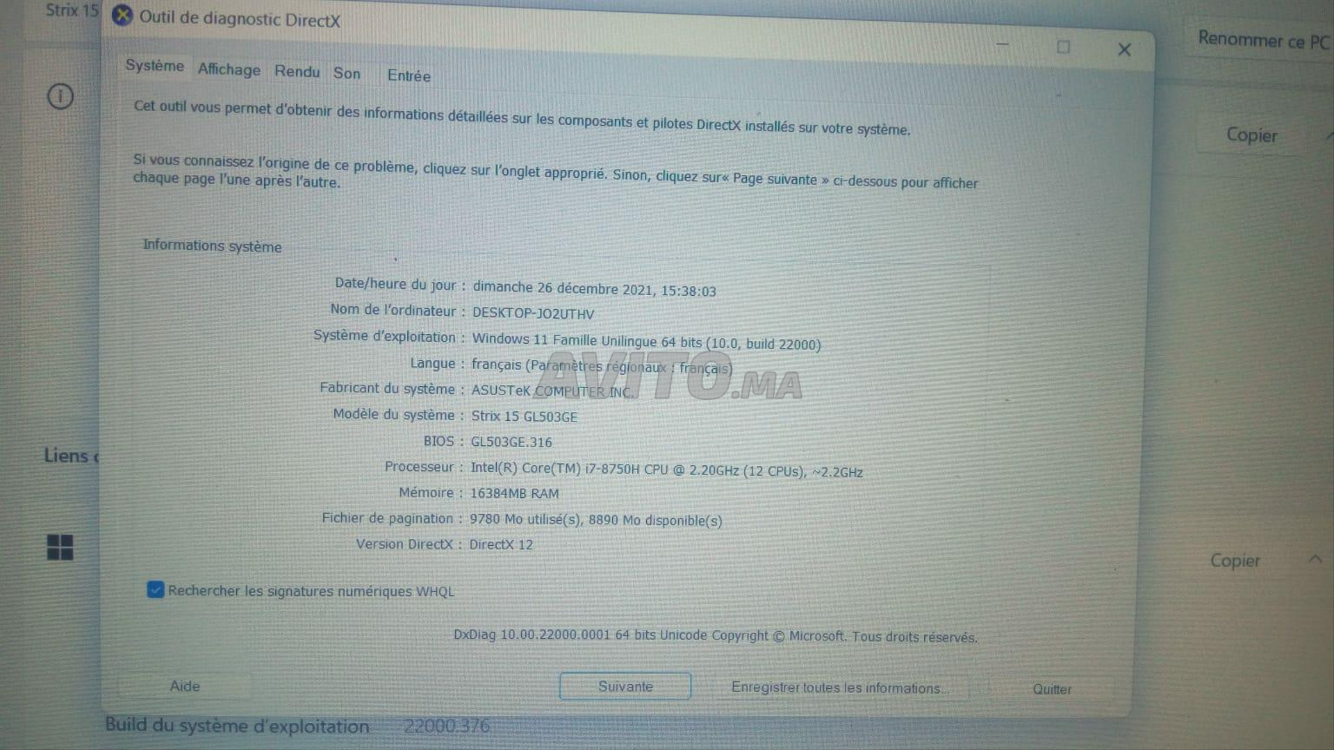Asus gamer republic laptop i7 8éme  - 2