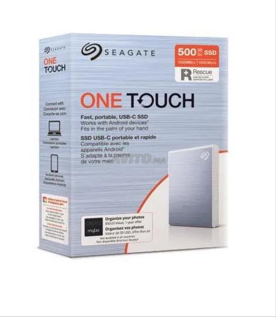 Seagate Disque Dur externe portable SSD 500 GB/Go - 7