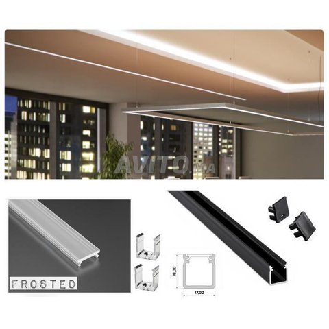 Profilé LED aluminium encastrable 1m 2m - 3