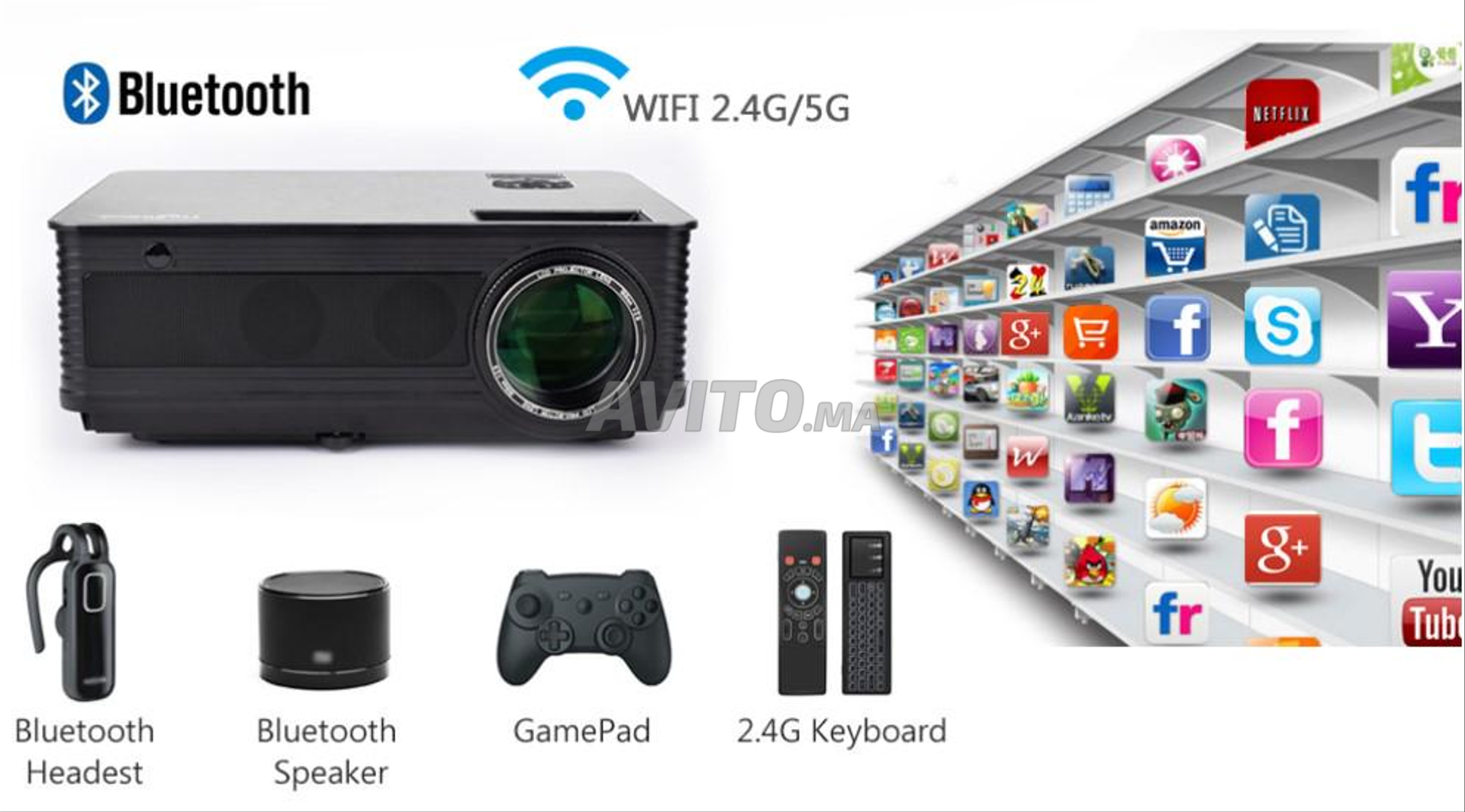 SD300 WIFI Bluetooth Projecteur HD 3200 Lumens - 6