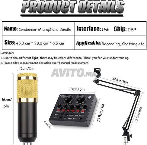 Kit Microphone à Condensateur BM 800 Carte Son V8 - 6