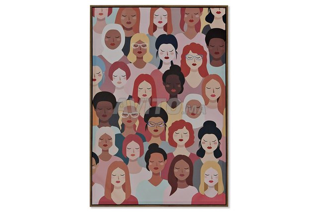 Femmes multicolore Tableau en toile 62x3.5x92 - 1