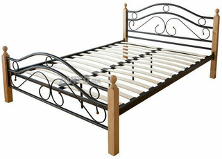 Lit adulte 2 places en métal 