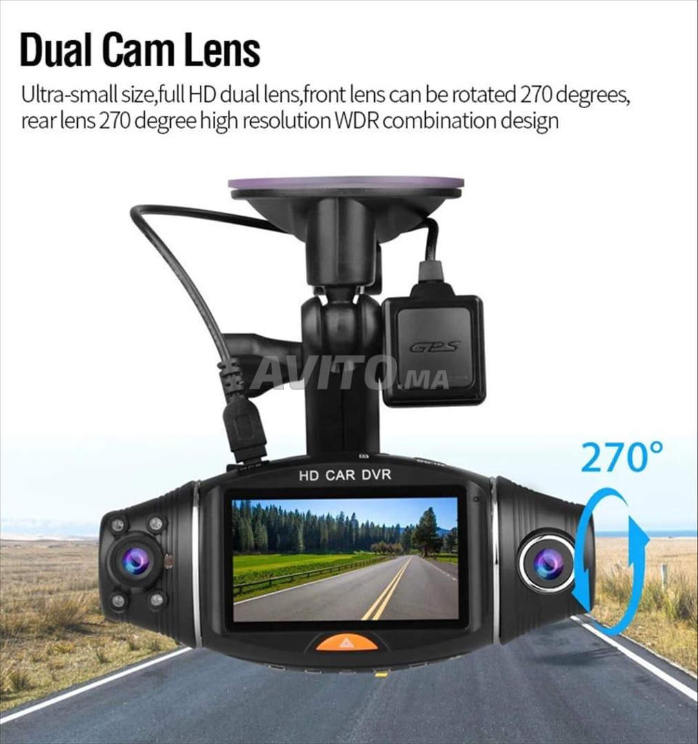 Double Caméra voiture Dash bord R310 Dashcam GPS - 2