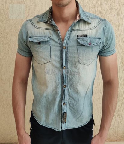 T-shirt chemise jeans homme Taille M - 1