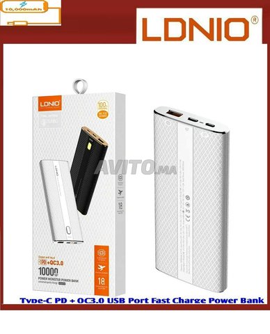 Ldnio Power Bank 10000mAh QC3.0charge ultra rapide - 1