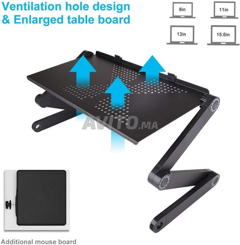 Table d'ordinateur portable Pliable ventilateur  - 5