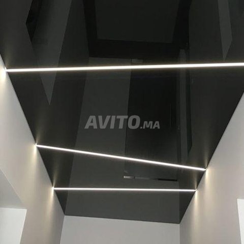 Profilé LED encastré aluminium noir couvercle noir - VISIONAIR Maroc