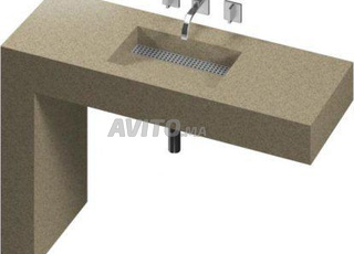 Vasque et plan vasque en quartz - sur mesure