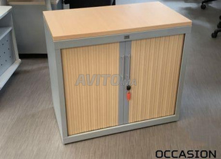 Armoire basse bi-color finition bois