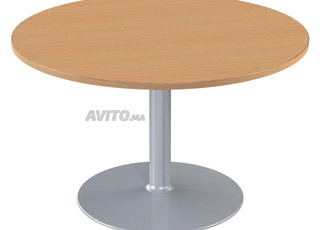 Table ronde professionnel couleur bois Steelcase
