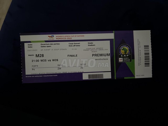 Ticket women’s Africa cup of nations - 1