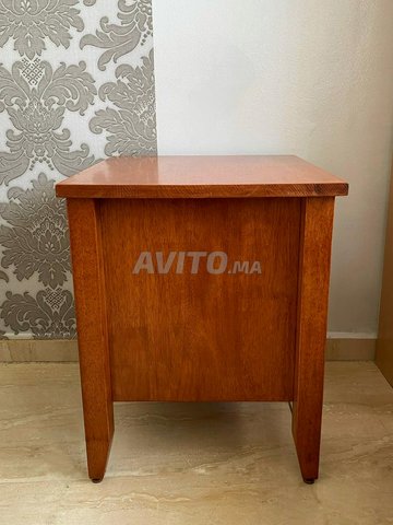 Table de chevet en bois massif marron - 6