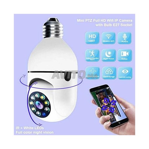 Ampoule caméra WiFi 360 Rotative & IR Night Vision - 1