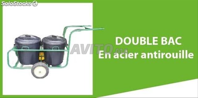 LEADER Chariot poubelle mon et double bac 