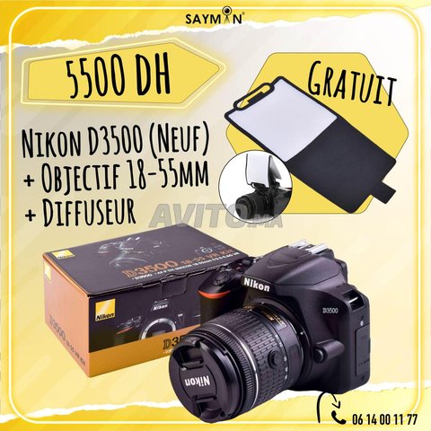 Nikon D3500 avec obj 18-55mm et diffuseur - 1