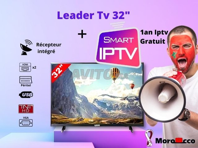 Leader Tv neuf - 32 pouce avec Iptv 1 ans gratuite - 1