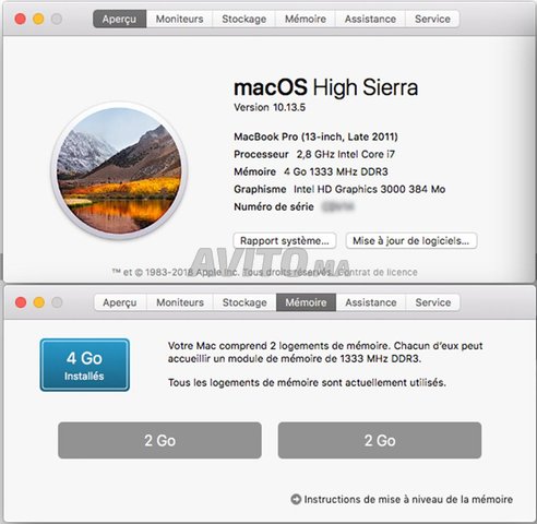 Macbook pro 2011 - i7 - 2
