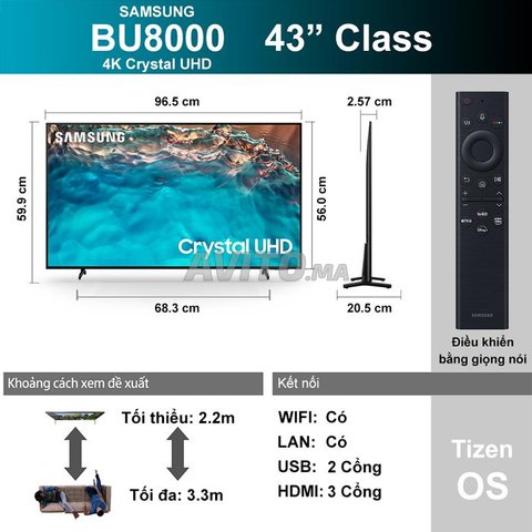 TV SAMSUNG 43BU8075 UHD 4K 2022 Neuf - 2