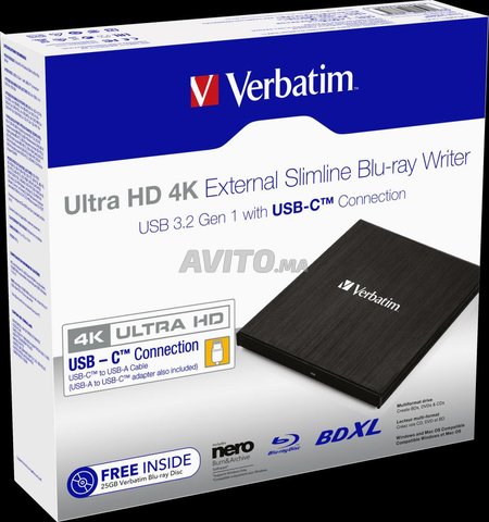  VERBATIM Graveur Blu-ray externe noir USB 3.2 - 1