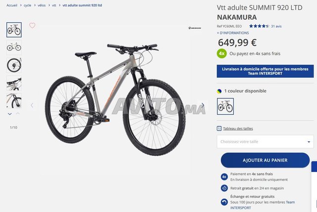 Guide taille vtt discount nakamura