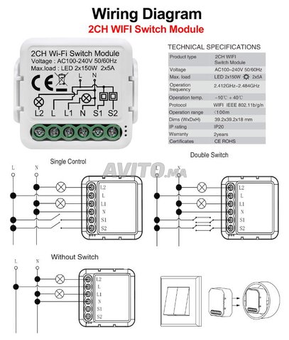 WiFi Smart Light Switch Module 1 2 CH Tuya Smart - 2