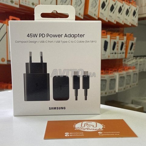 chargeur secteur samsung usb-c 45w et câble usb-c