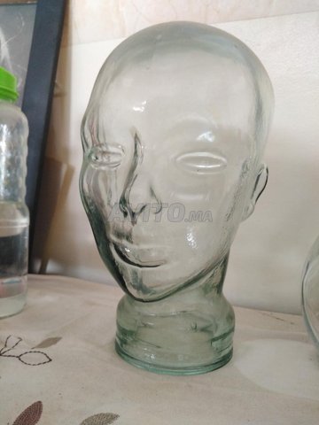 tête en verre vintage  - 2