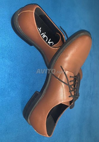 chaussure homme en cuir marron  - 1