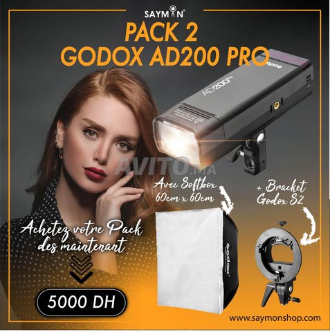 PACK 2 Godox AD200 Pro avec bracket et soft box - 1