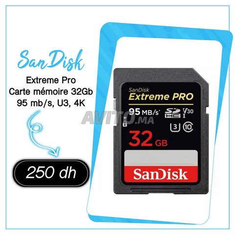 Carte mémoire SanDisk Extreme Pro 32Gb 95 mbs - 1