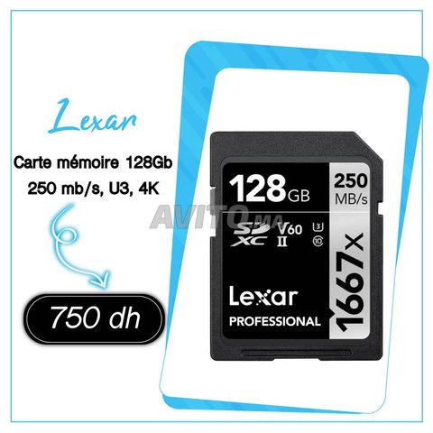 Carte mémoire Lexar 128Gb 250 mbs - 1