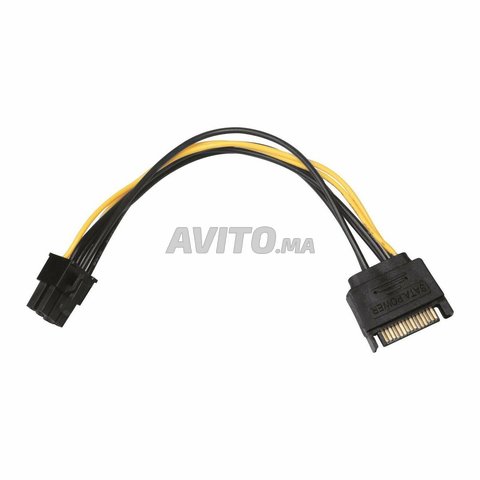 15pin SATA Power to 6pin PCIe Cable for Video Card