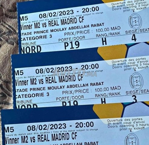 ticket Real madrid | Voyages et Billetterie à Rabat | Avito.ma