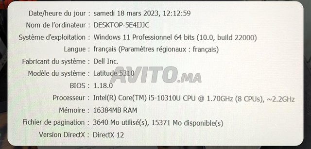 Dell XPS i5 10e Gen 16 Go Ram Tactile  - 2