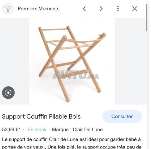 Support Couffin Pliable Bois - Premiers Moments