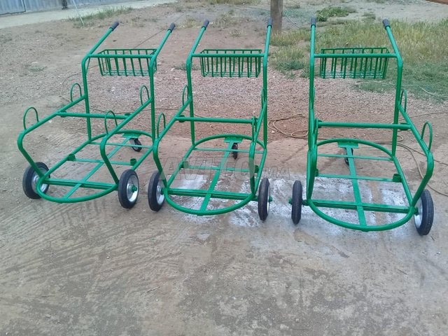 Chariot Métallique Galvanisé Double Poubelle