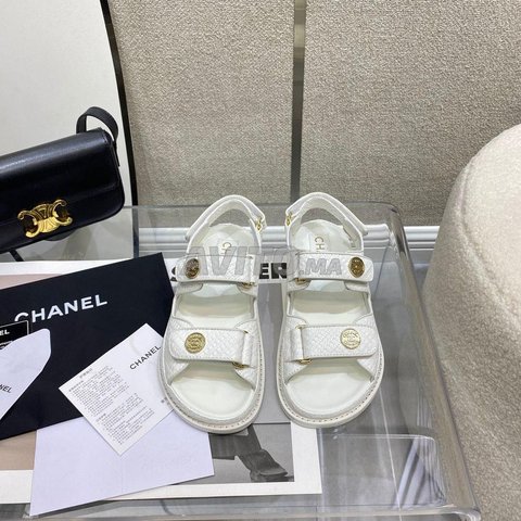 Sandales Chanel Blanche en Cuir Chaussures Casablanca Avito.ma