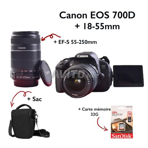 Pack Canon 700D avec 2 objectifs sac et carte 32G - 1