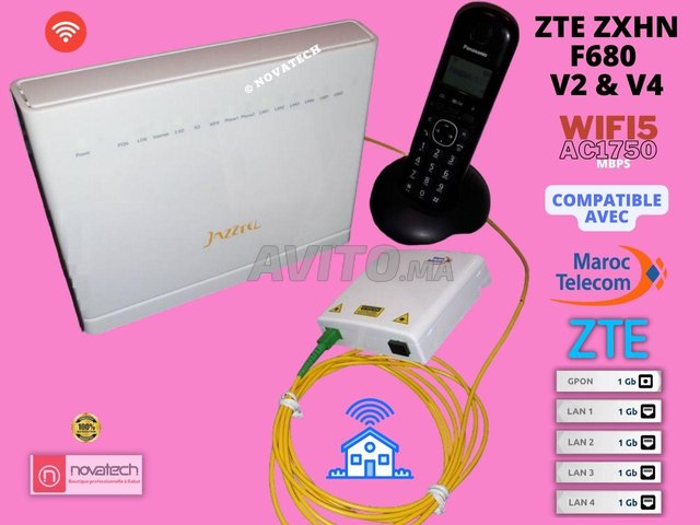 Routeur WIFI fibre optique ZTE F680 Bi-Bande 1750M - 1