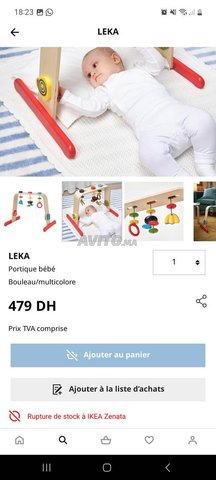 LEKA Portique bébé, bouleau/multicolore - IKEA