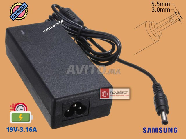 Chargeur PC Samsung AC Adapter Ordinateur portable Saumsung 19V 3.16A 45W  60W Prix Maroc