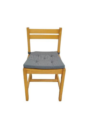 Lot deux Chaises vintage en hêtre avec coussin - 2