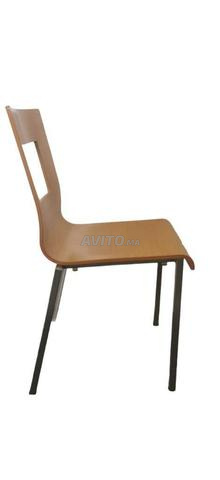 Lot deux Chaises restaurant Pedrali chêne Inox - 2