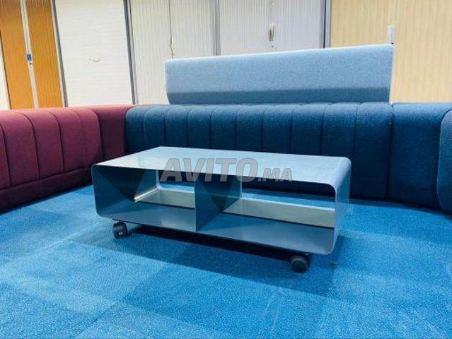 Lot deux Tables basse meuble TV années 70 métal